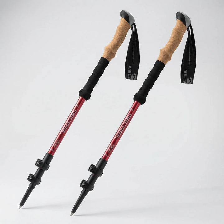 Pair of durable walking poles for hiking & trail support. Ultralight & adjustable for all outdoor adventures.