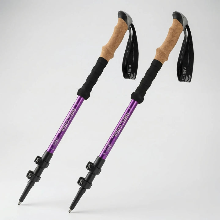 Unisex ultralight trekking poles (pair), adjustable for any hiker. Essential durable outdoor gear for trails.