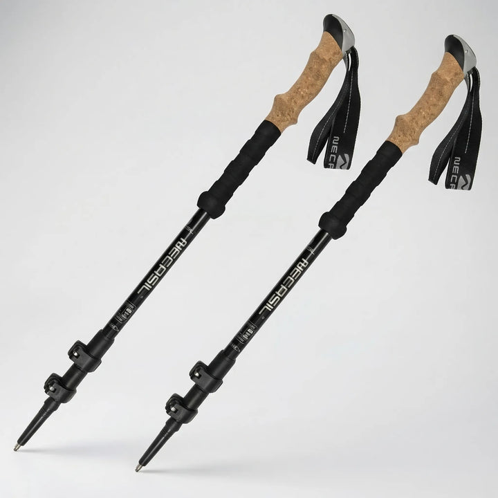 Lightweight adjustable hiking poles for men & women. Durable, collapsible design for stable trail support.