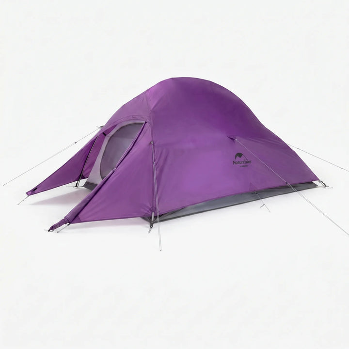 Portable ultralight dome tent for solo or duo camping trips. Freestanding 3-season shelter for backpackers.