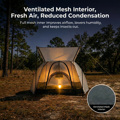 Durable 1.58kg ultralight backpacking tunnel tent, perfect for two.