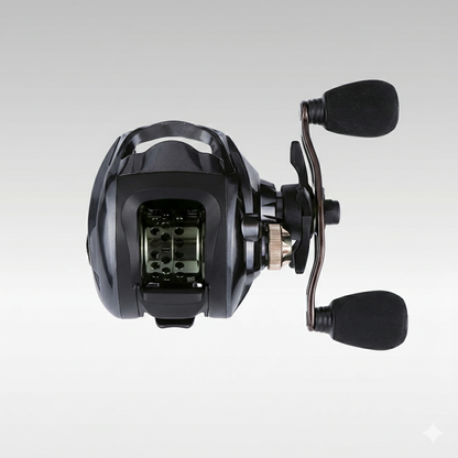 Dynamic ultralight baitcasting reel, delivering smooth performance for long distance fishing.