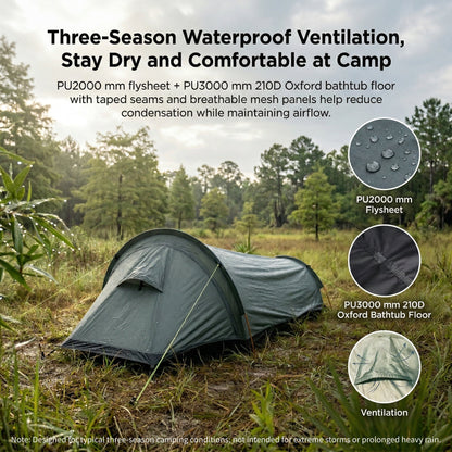 Waterproof bivy tent, perfect for backpacking and camping, compact outdoor gear.