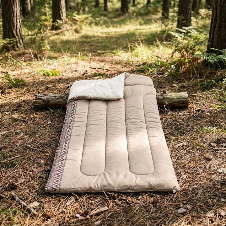 Ultralight camping sleeping bag, ideal for cool outdoor nights, hiking, and travel adventures. Portable & lightweight.