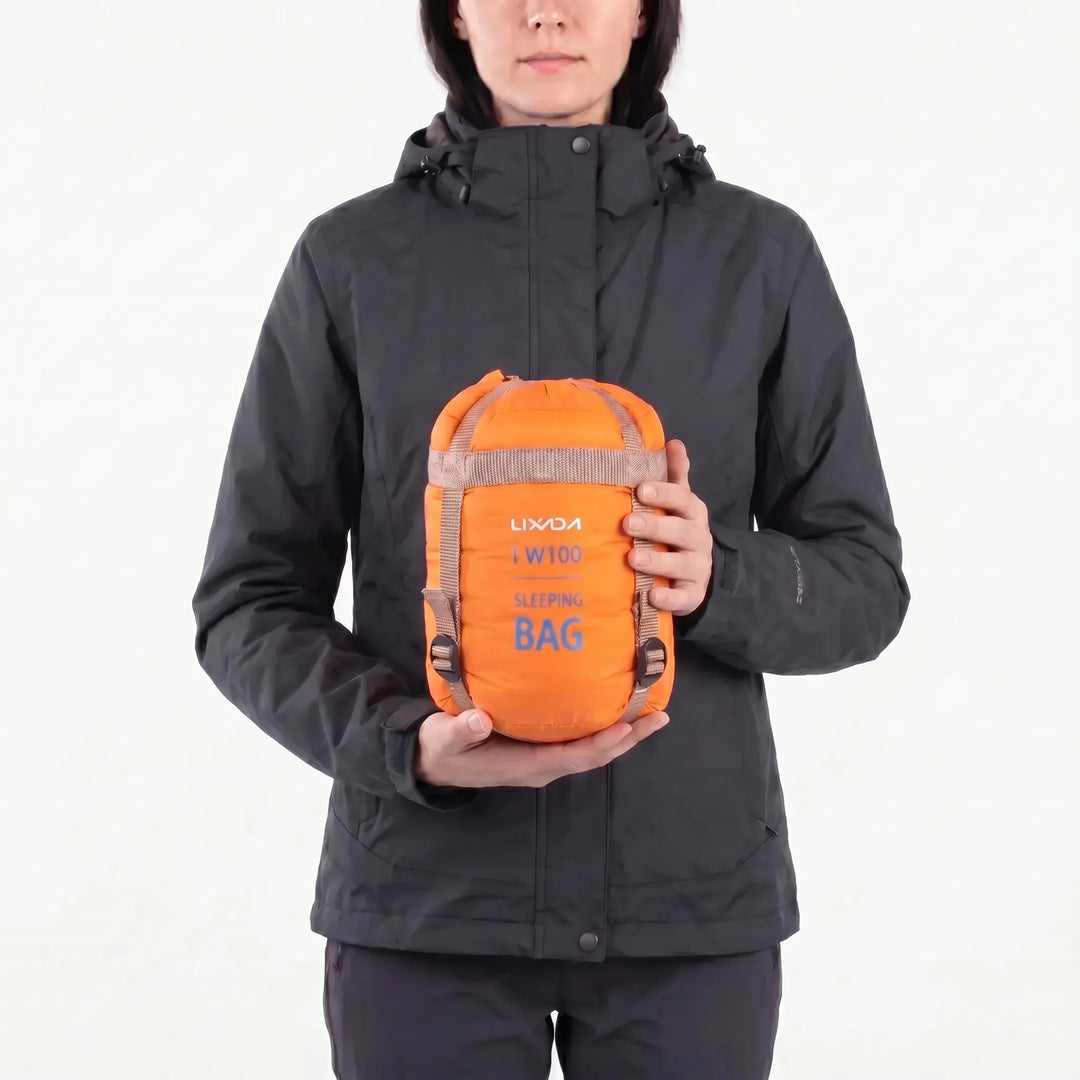 Compact ultralight envelope sleeping bag, perfect for hiking, camping, and outdoor travel.