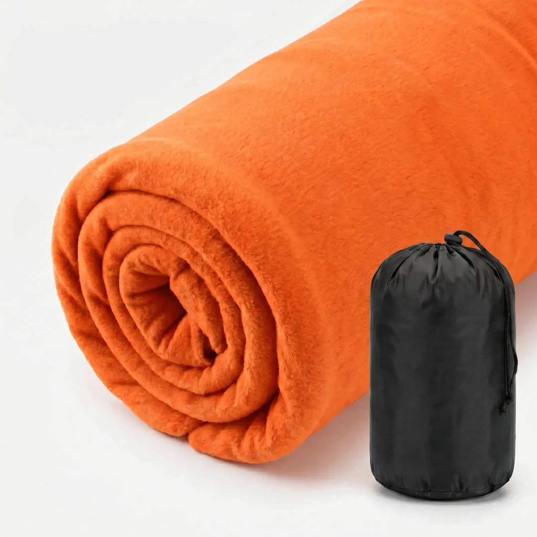Camping fleece sleeping bag liner, ultralight and warm for cozy nights under the stars.