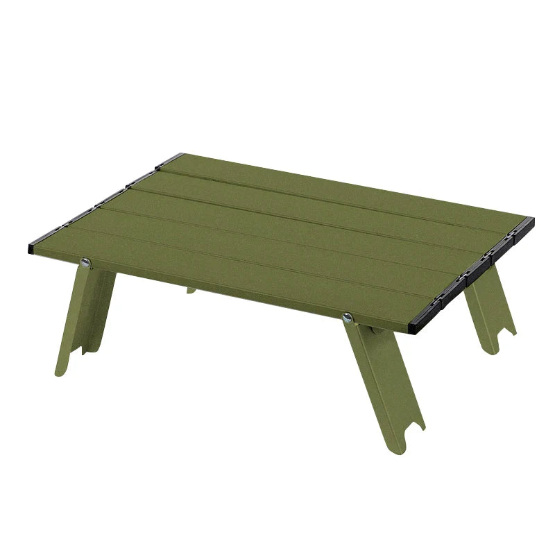 Compact folding camping table, black finish, ideal portable solution for outdoor cooking