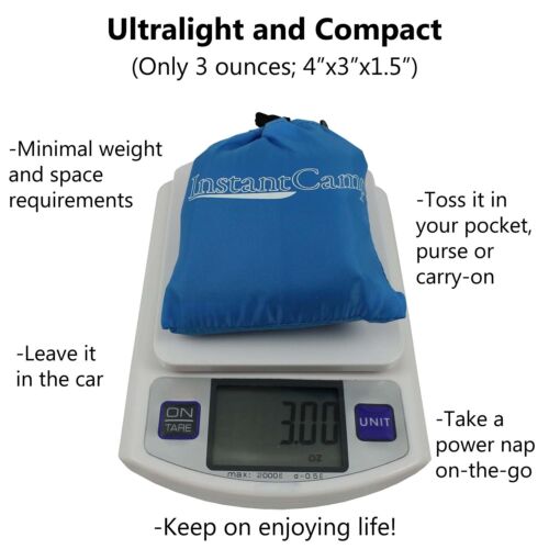 Outdoor comfort: an inflated camping pillow, providing neck and head support for hikers