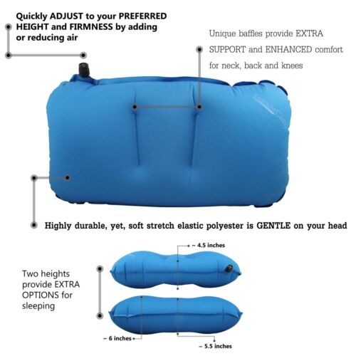 Portable head cushion for camping, inflatable, offering superior comfort outdoors