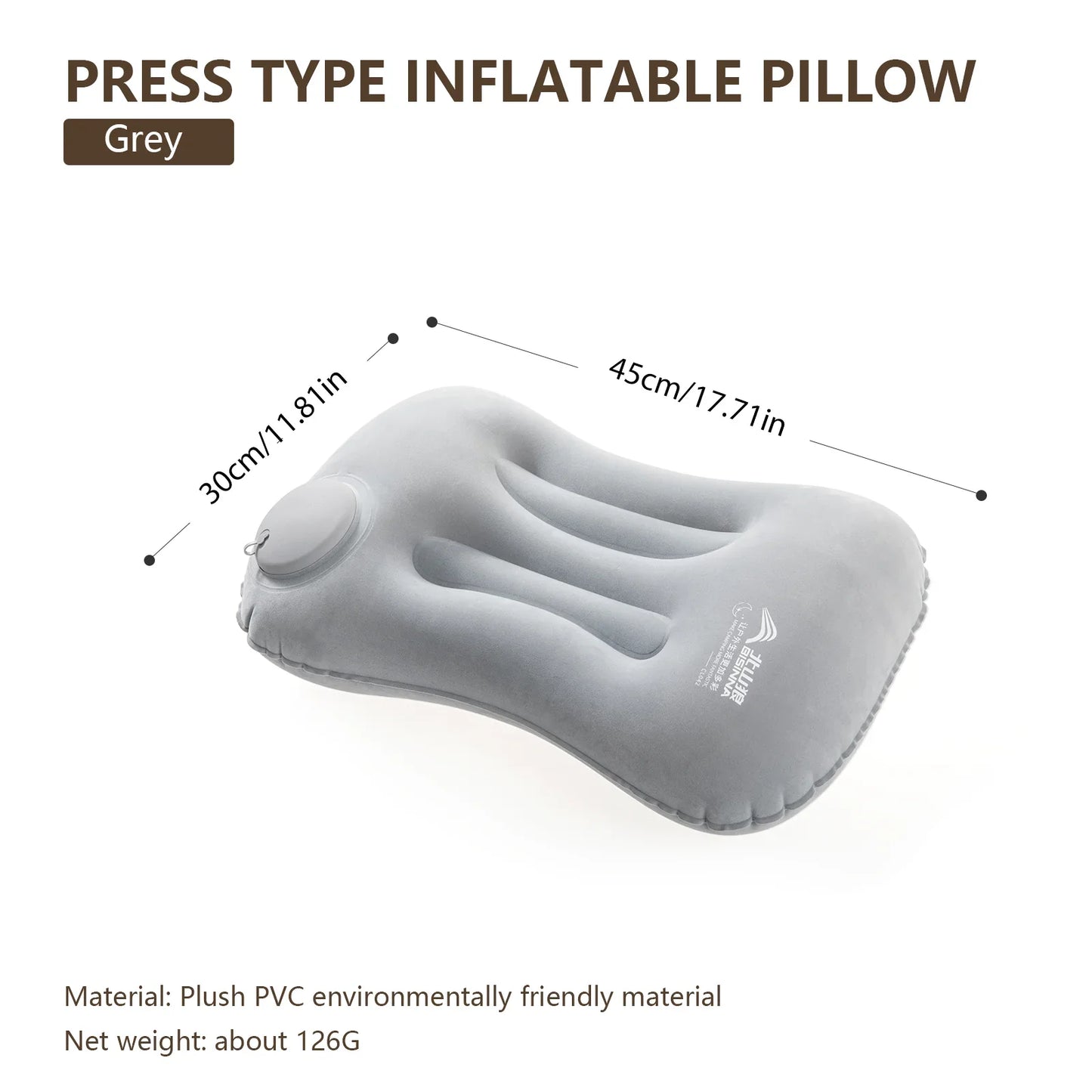 Travel-friendly ultralight inflatable pillow, featuring a built-in pump for effortless inflation anywhere.