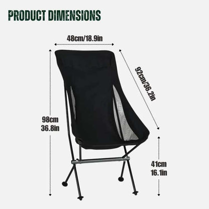 Compact hiking equipment: ultralight portable folding chair in nature