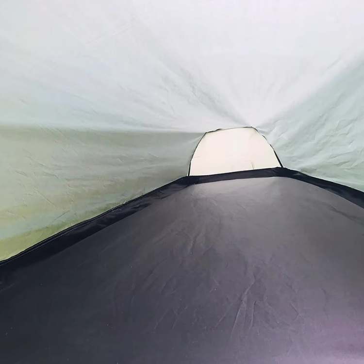 Ventilation system detail on a windproof ultralight single person hiking tent for outdoor adventure