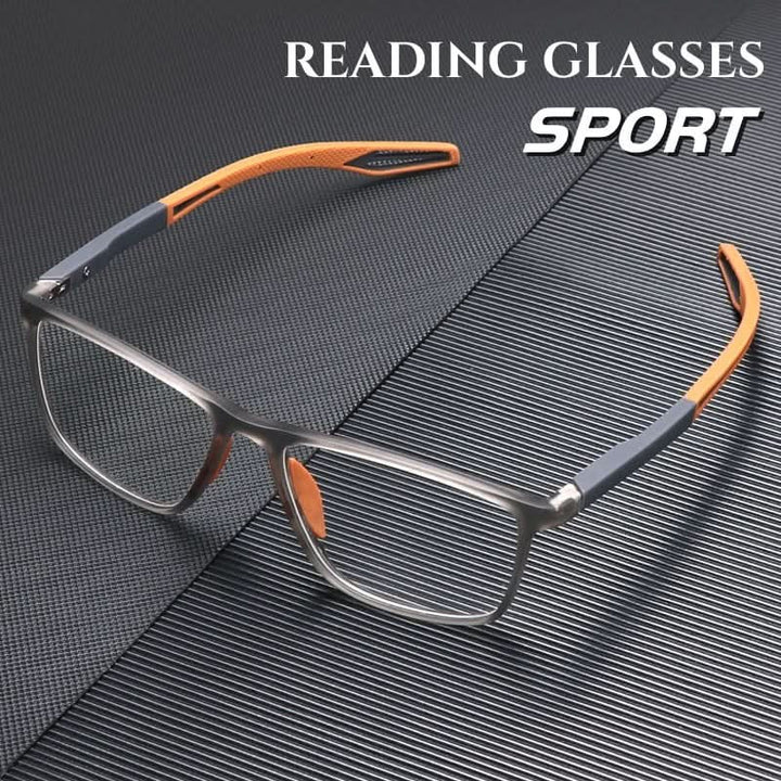 Ultralight unisex progressive reading glasses for seamless vision correction at all distances.