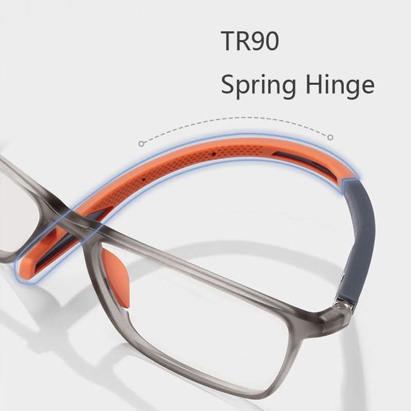 Age-friendly ultralight progressive glasses for optimal near and distance vision correction.