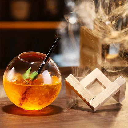 Round glass Moon Ball Tumbler, a unique gift for drinkware lovers, perfect for any modern kitchen or bar.