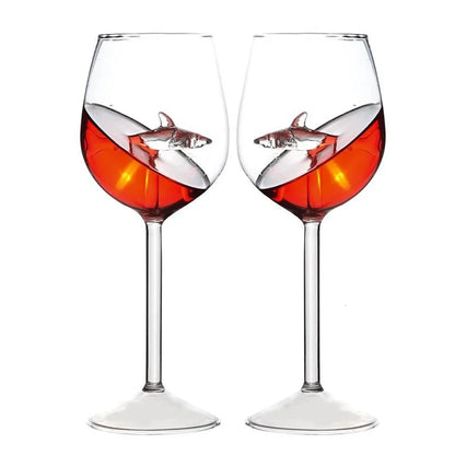 Modern novelty shark glass, offering a unique beverage experience. Durable and stylish drinkware for daily use at home.