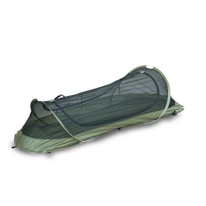Solo camping tent pitched by a lake, demonstrating its versatility as outdoor gear for adventurers.