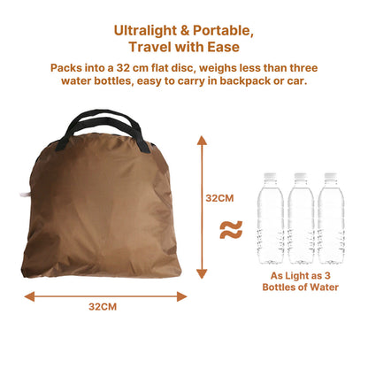Solo camper resting inside the ultralight 1-person instant tent, protected from elements.