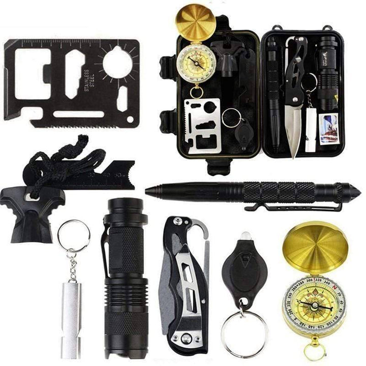 Compact survival kit with essential tools for outdoor adventure and emergency preparedness