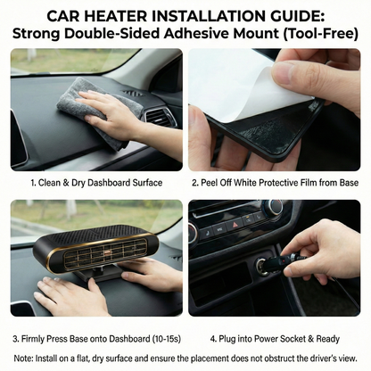 Unisex 12V car heater easily plugs into vehicle for quick defrosting and heating
