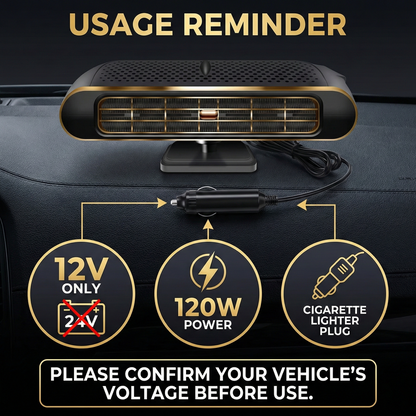 Portable 12V car heater, durable auto accessory designed for cold season use