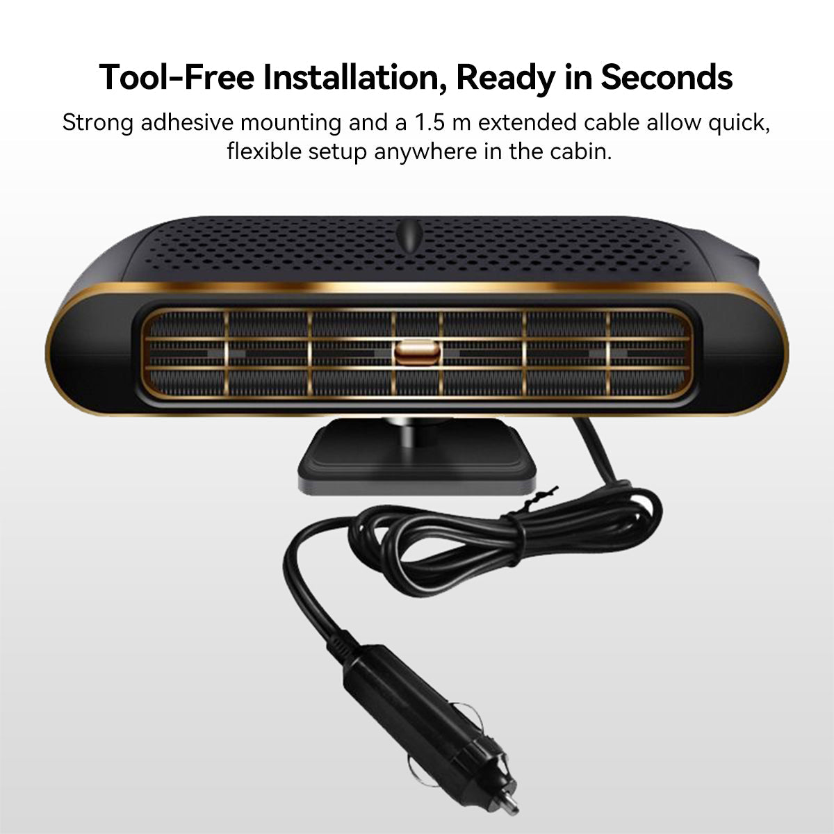Ergonomic design of a 12V car heater, perfect for vehicle climate control