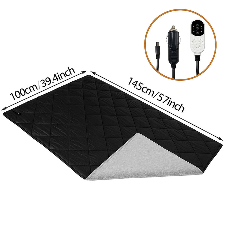 Collection of car accessories: 12V USB travel blanket with other road trip items, practical and warm