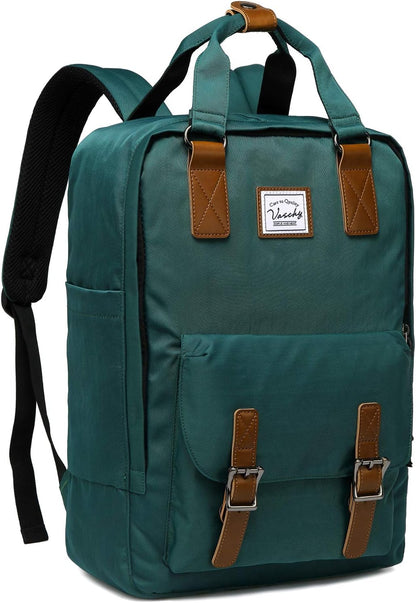 Open view of the water-resistant 15.6-inch laptop backpack, showing its multiple organizer compartments.