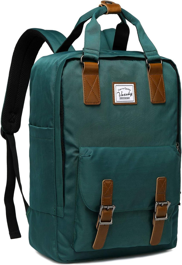 Open view of the water-resistant 15.6-inch laptop backpack, showing its multiple organizer compartments.