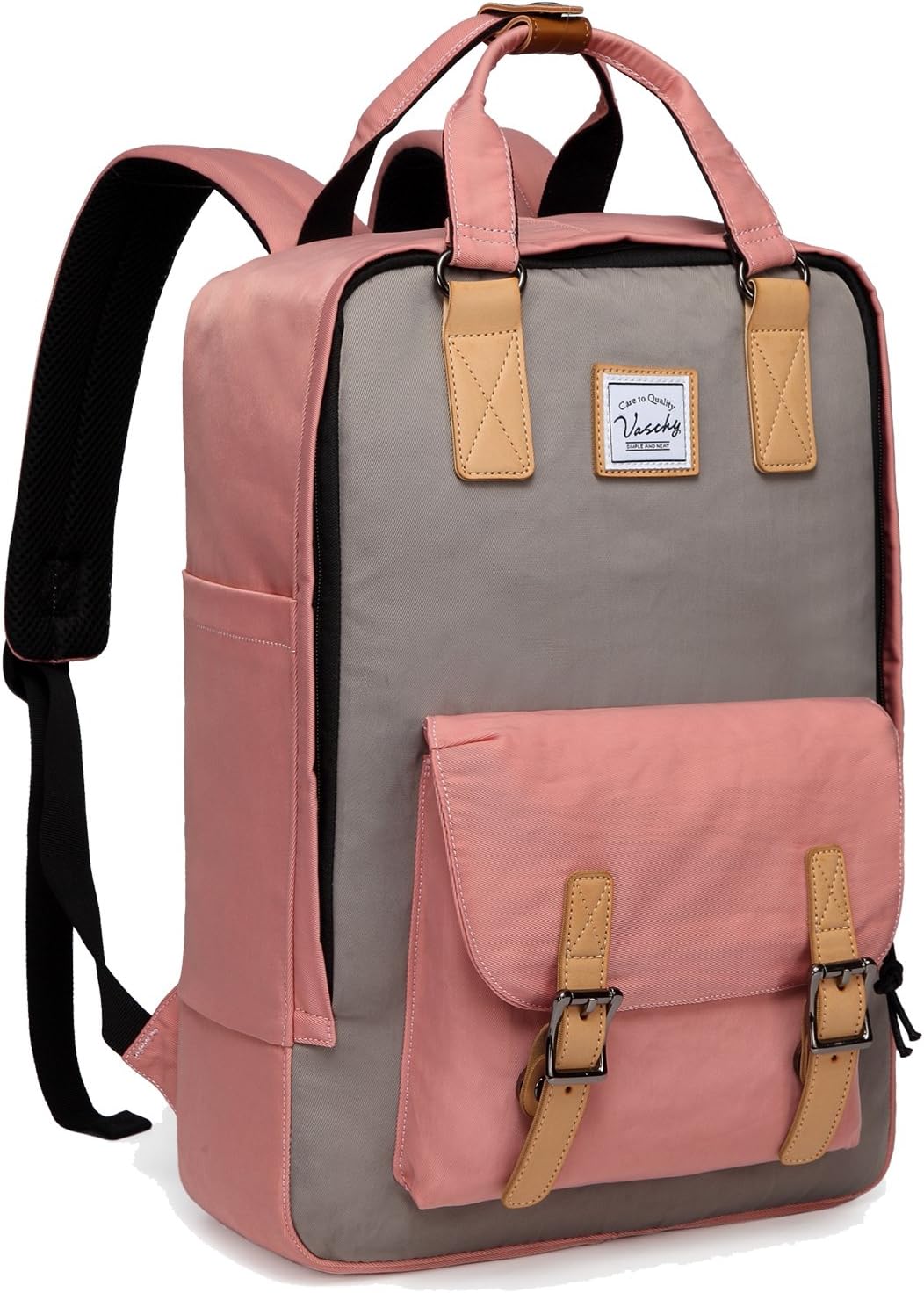 UrbanEase 15.6" laptop backpack. Water-resistant, vintage design with organizers for school/work.