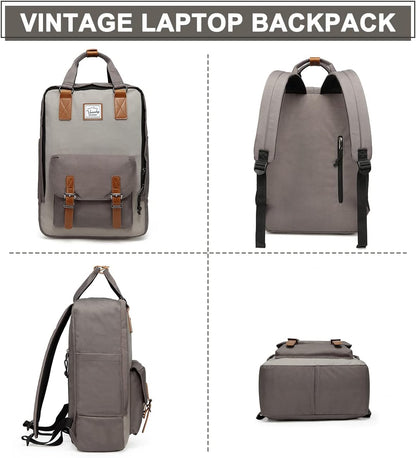 Back view of a person wearing the unisex 15.6" water-resistant laptop backpack comfortably.