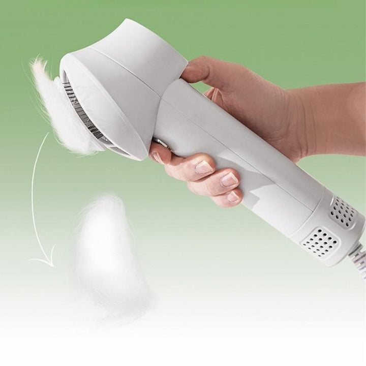 Unisex pet hair dryer & grooming tool for home use. Combines drying & brushing for healthy pet fur.