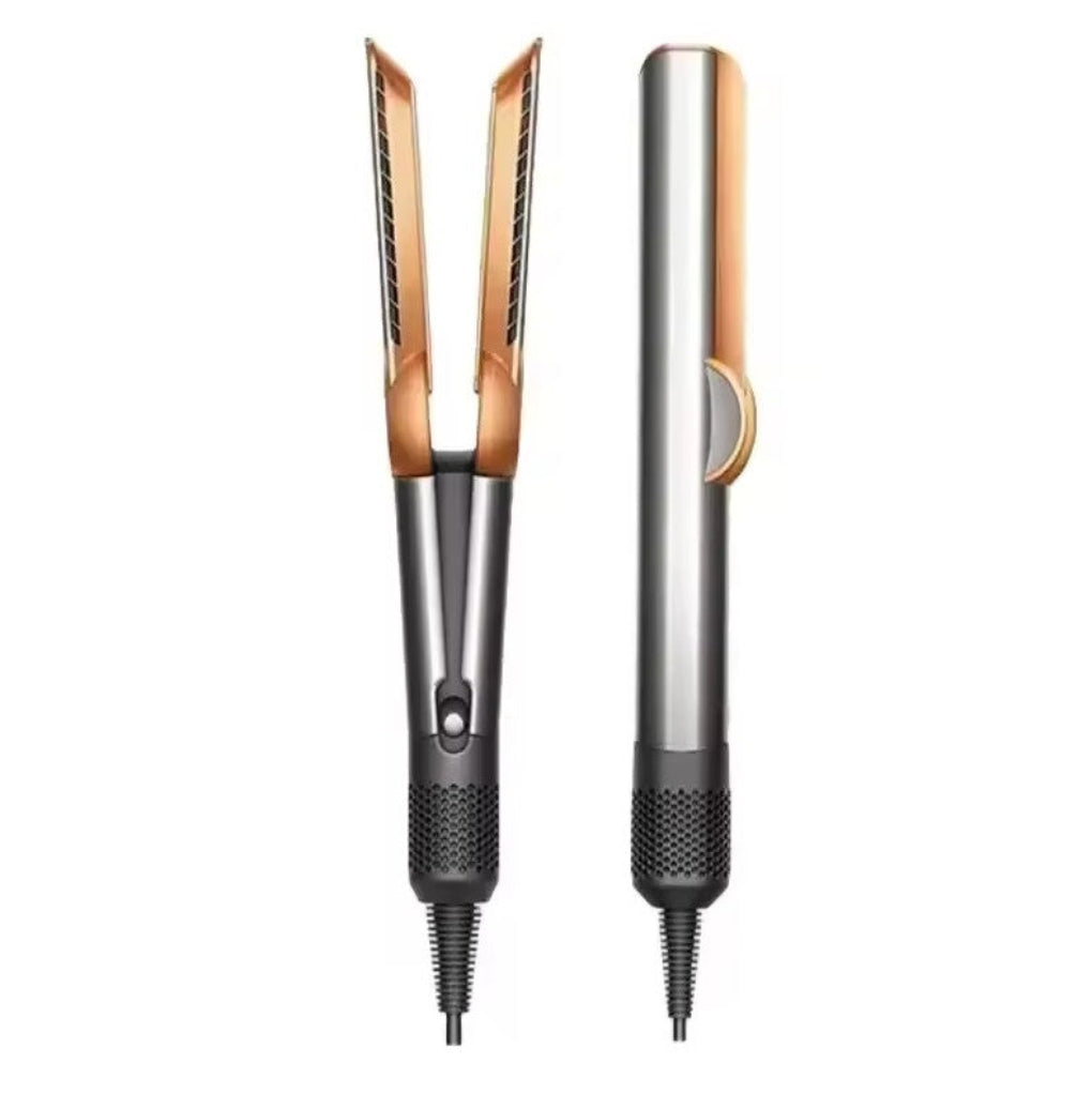 Compact 2-in-1 hair dryer and straightener with adjustable heat for effortless, professional styling.