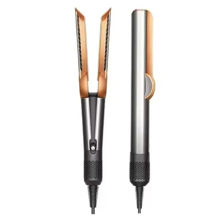 Compact 2-in-1 hair dryer and straightener with adjustable heat for effortless, professional styling.