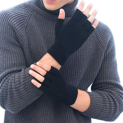 Everyday unisex 2-pack winter knitted fingerless gloves, a stylish & practical accessory for warmth & comfort.