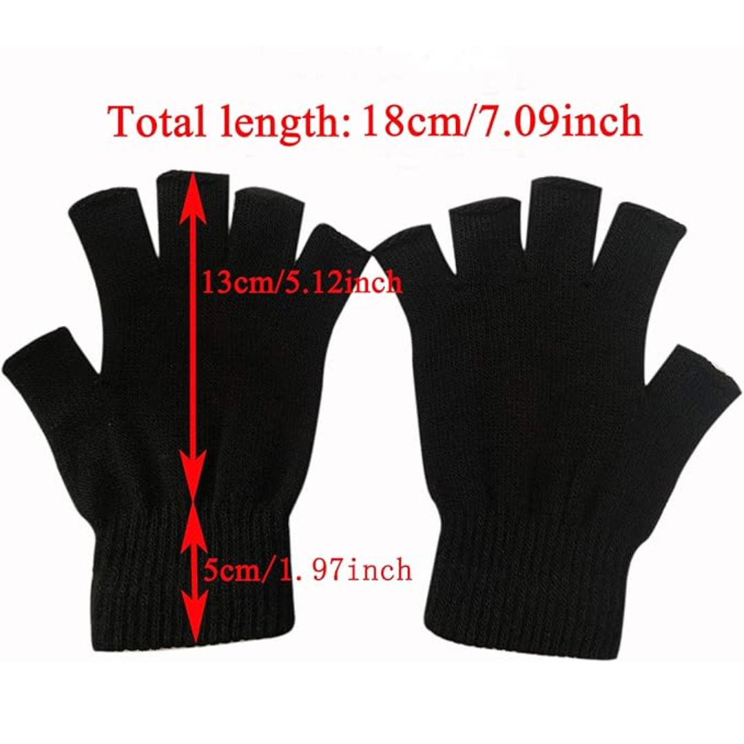 WarmFlex Set: Unisex 2-pack knitted fingerless gloves. Perfect cold weather accessory for warmth & phone use.