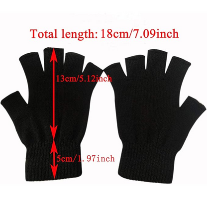 WarmFlex Set: Unisex 2-pack knitted fingerless gloves. Perfect cold weather accessory for warmth & phone use.