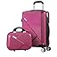 Unisex 2-piece ABS hard shell luggage set, includes TSA lock and spinner wheels for secure and easy travel.