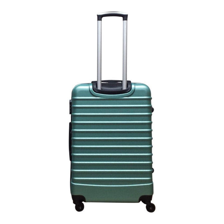 Green 2-piece luggage set featuring smooth 360° spinner wheels for effortless airport navigation.