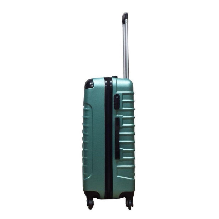 Stylish green travel gear: a 2-piece unisex hardshell suitcase set built for any vacation.