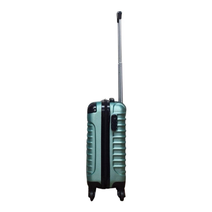 Modern green hardshell spinner luggage set, 2 pieces for easy packing and smooth, reliable travel.