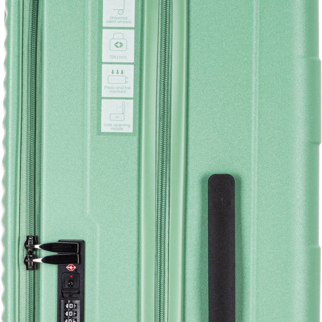 Unisex 2-piece hardshell luggage set, ideal travel gear with a dedicated laptop compartment.