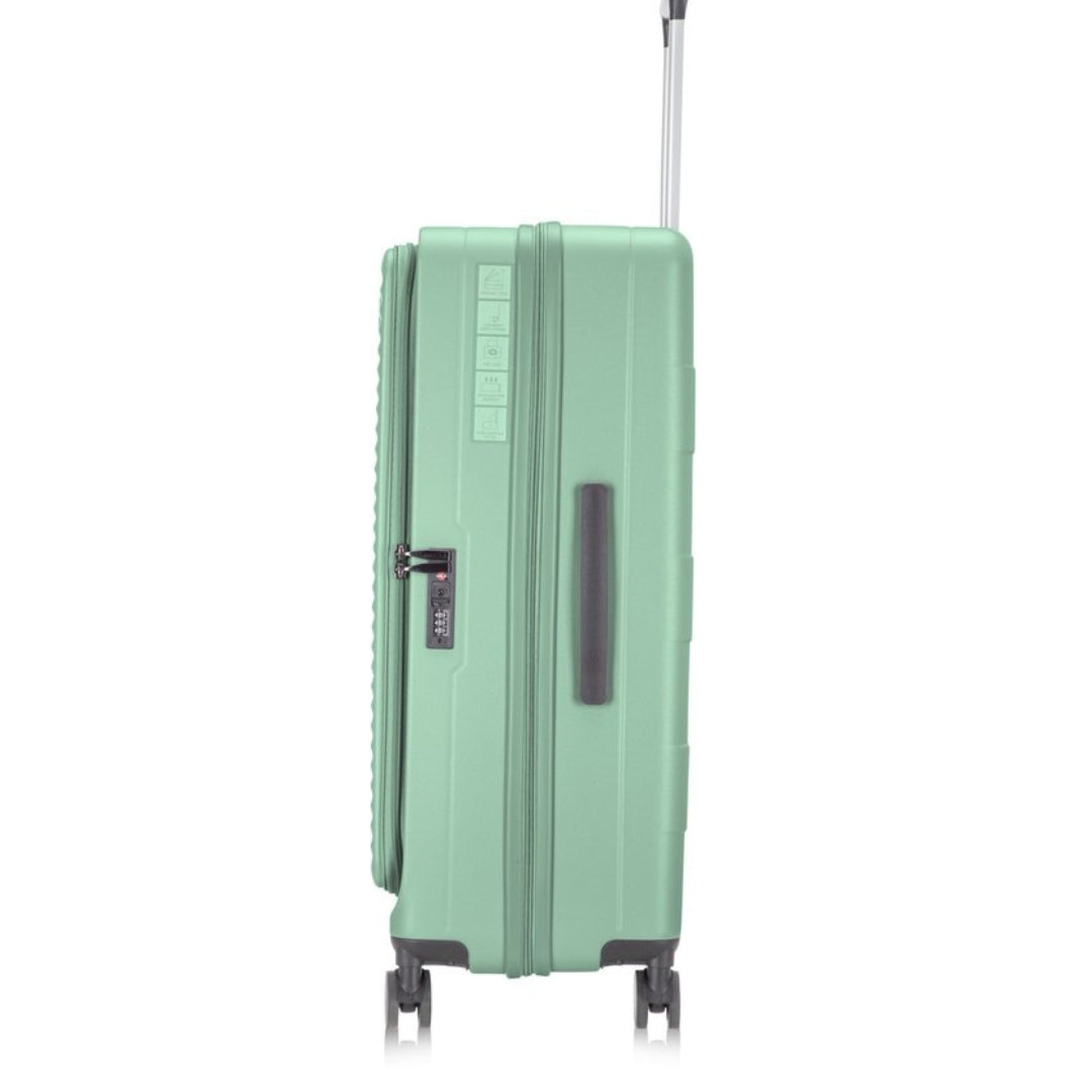 Smart 2-piece hardshell luggage set, expandable, with a TSA lock & laptop compartment for business or vacation.