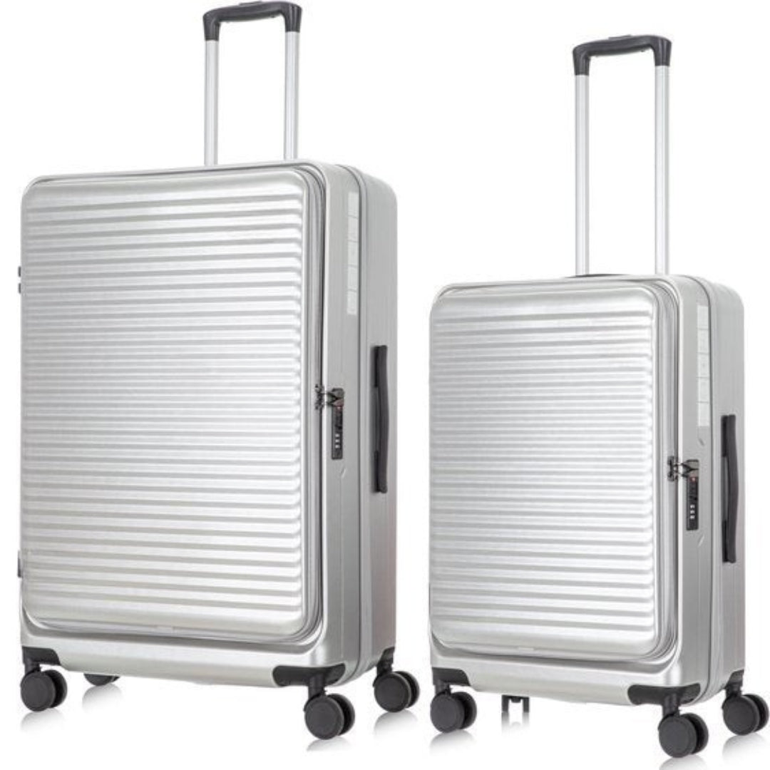 Durable hardshell suitcase set, 2 pieces, featuring a convenient laptop compartment & TSA lock.