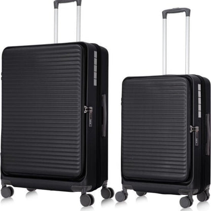 Robust hardshell 2-piece luggage set, durable & lightweight, with integrated laptop compartment.