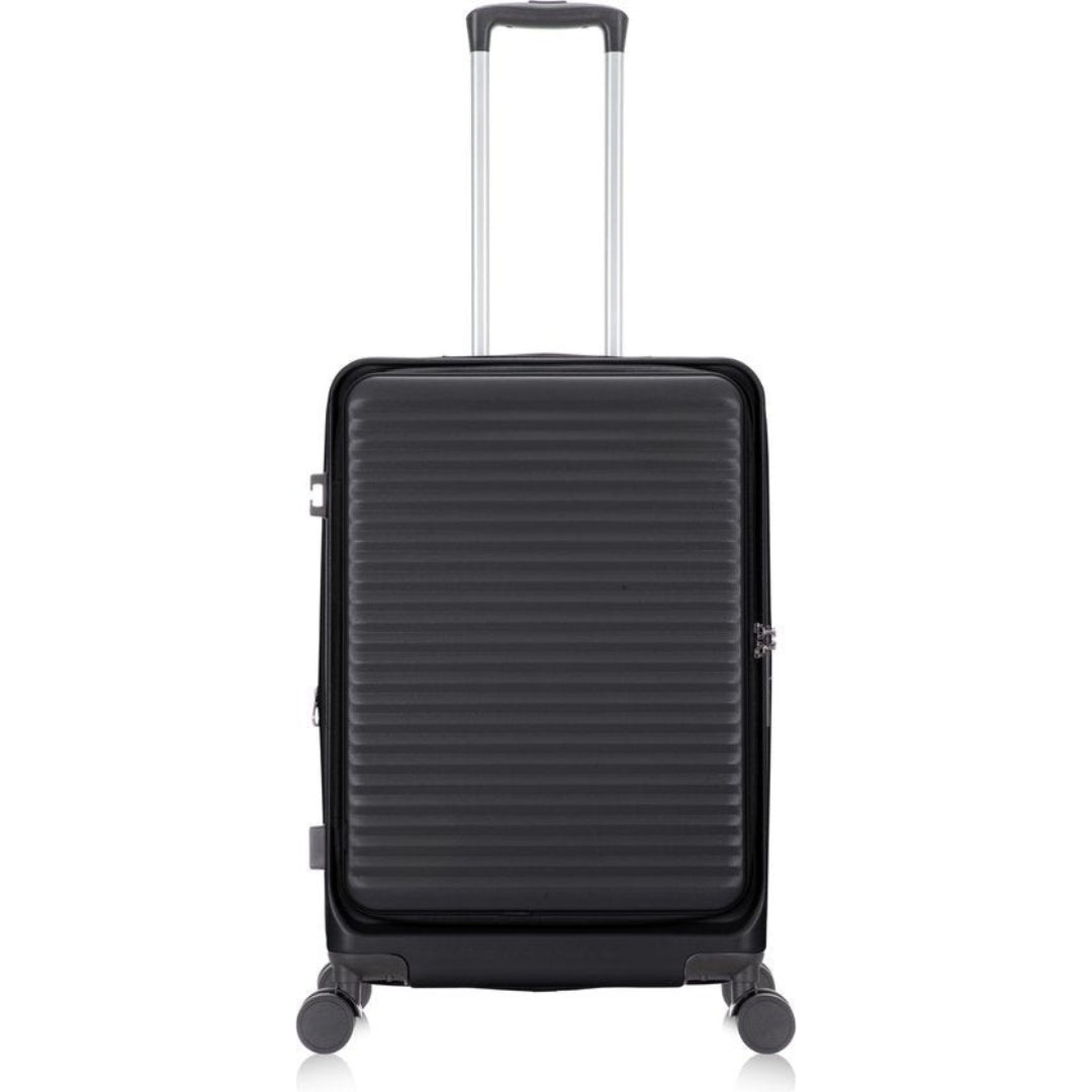 Wheeled 2-piece hardshell luggage set with easy maneuverability & a dedicated laptop compartment.