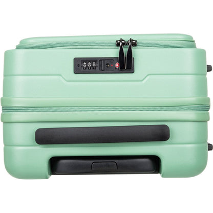Unisex 2-piece hardshell luggage set with laptop compartment, TSA lock, and smooth wheels.