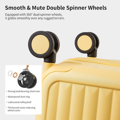 Unisex 20-inch carry-on with 3:7 split, airline-approved, durable & lightweight for travel.