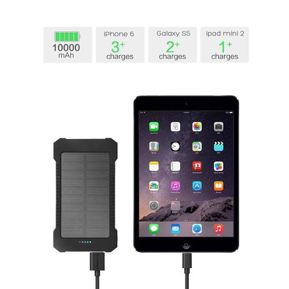 Solar power bank 20000mAh with LED flashlight for emergency outdoor gear & portable charging