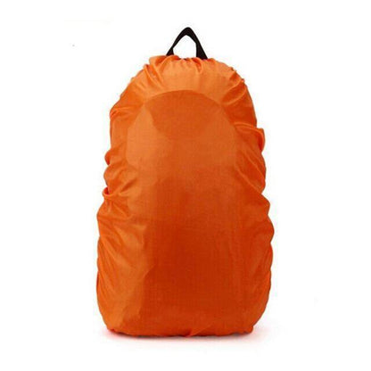 Detailed view of the 210D waterproof material and stitching of a backpack rain cover, outdoor gear quality